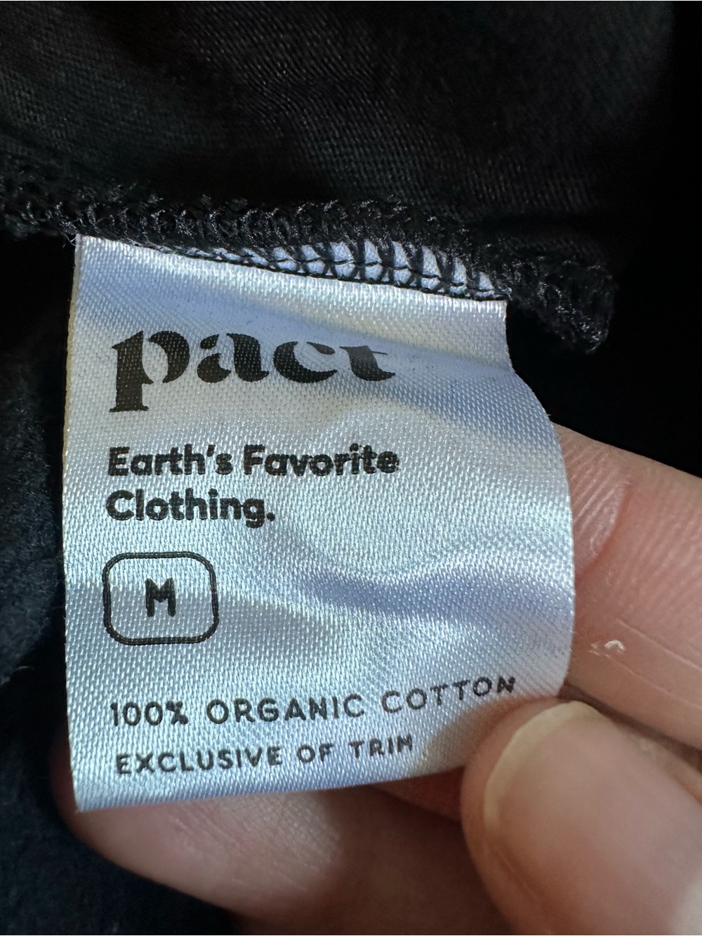 Tiny Hole Fixed NWOT Pact Black Organic Brushed Fleece Sweatpant W/ Pockets Cozy - Picture 7 of 10